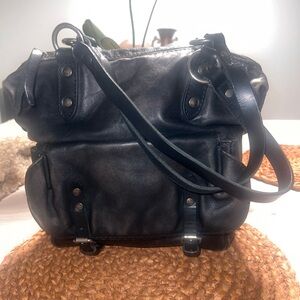 FRYE Black Leather Shoulder Bag